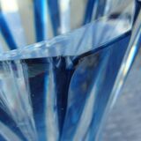 Large blue crystal vase