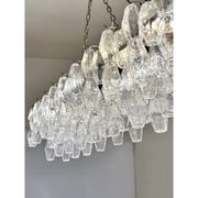 Contemporary Rectangular "Poliedro" Murano Glass Brunish Chandelier by Simo