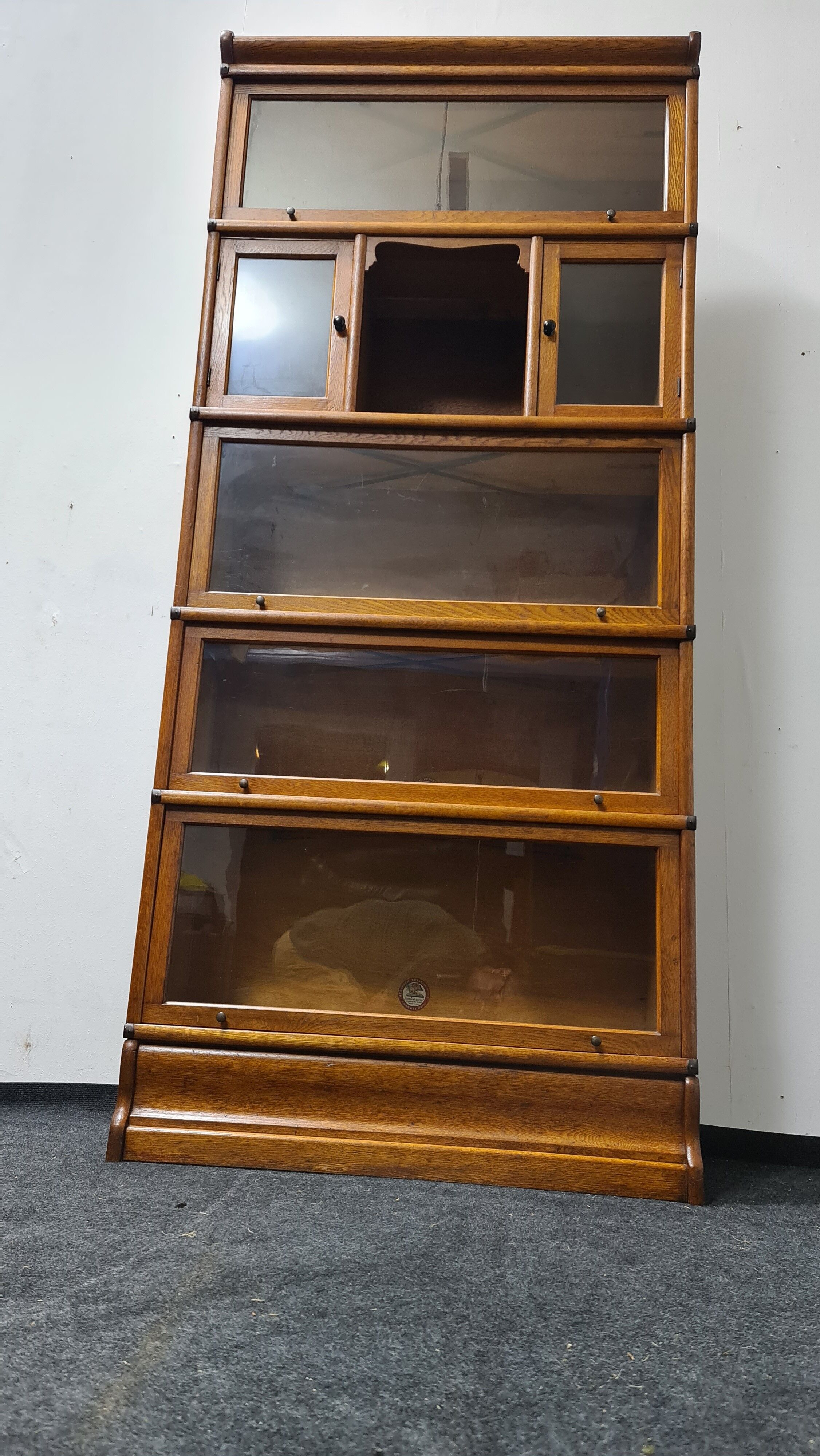 Bibliothèque Barristers en chêne vintage par Heinrich Zeiss Allemagne