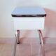 Tabouret coffre en formica bleu 60s