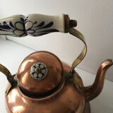 Copper and ceramic teapot
