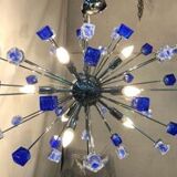 Chandelier murano glass sputnik blue italian handmade