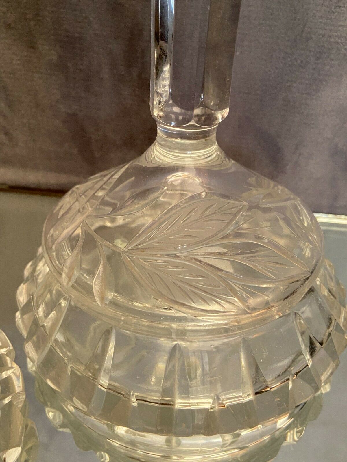 Bohemian crystal set with carved decoration