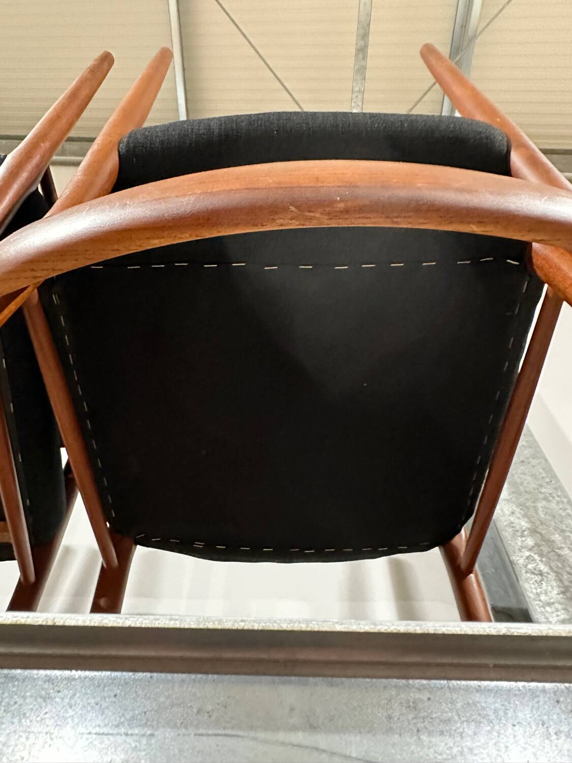 Ensemble de 6 chaises de salle à manger vintage en teck danois Niels O. Møller des années 1950, modèle n° 75.