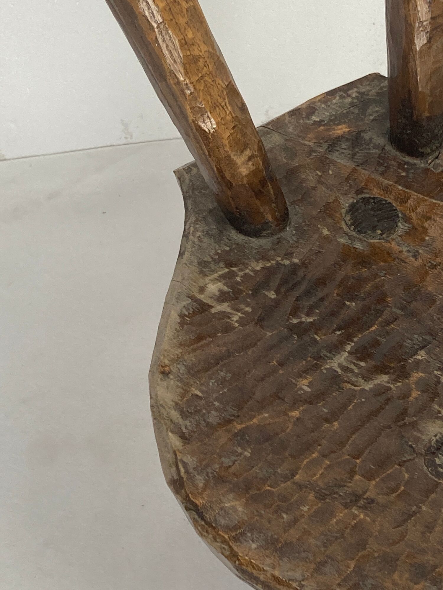 Brutalist Wabi Sabi milking chair, France ca 1950