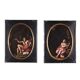 Paire de peintures anciennes sur ardoise, sujet religieux, XVIIe siècle