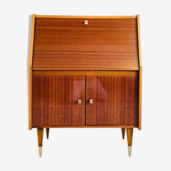 Vintage secretary in varnished mahogany 1970