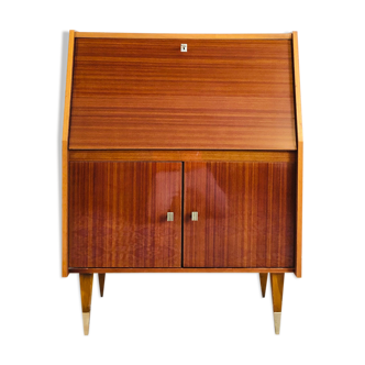 Secrétaire vintage en acajou vernis 1970