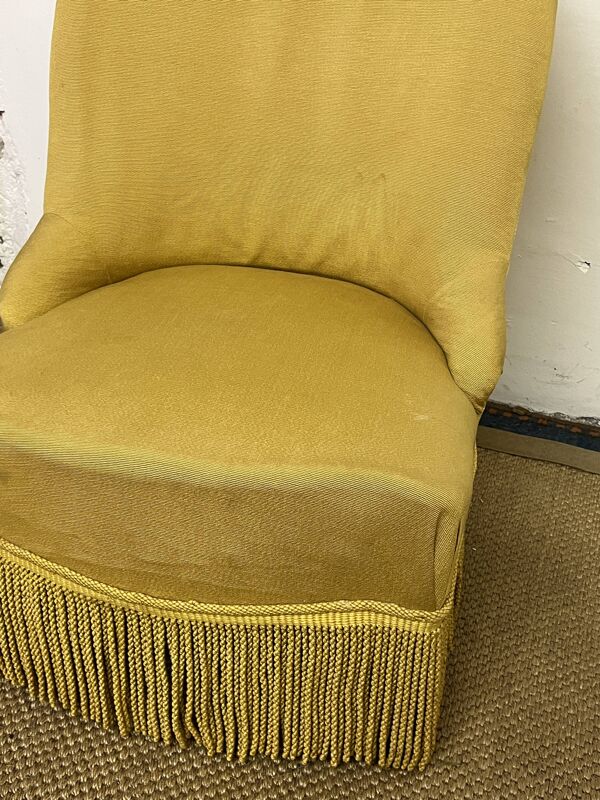 Fauteuil crapaud moutarde