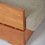 Set of Brutalist armchairs in solid wood, 1970s