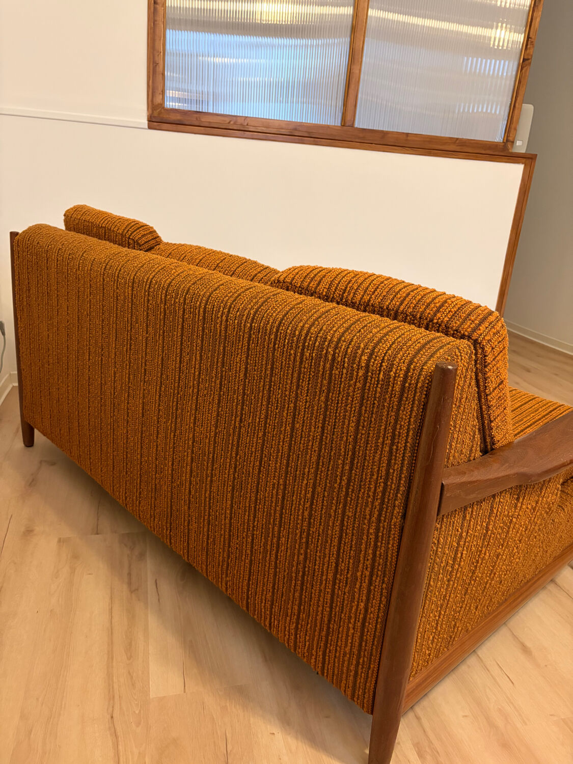 Scandinavian convertible sofa in teak by Grete Jalk, 1960s.