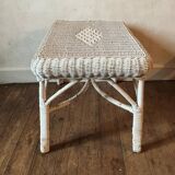 Vintage white rattan coffee table