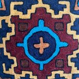 Housse de coussin ethnique en laine brodé à la main 40x40 cm