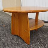 Asymmetrical coffee table in vintage pine year 70