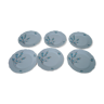 6 assiettes plates en porcelaine Kahla made in GDR motif fleurs bleues diam 23,5 cm