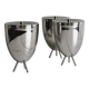 3 silver metal condiment pots