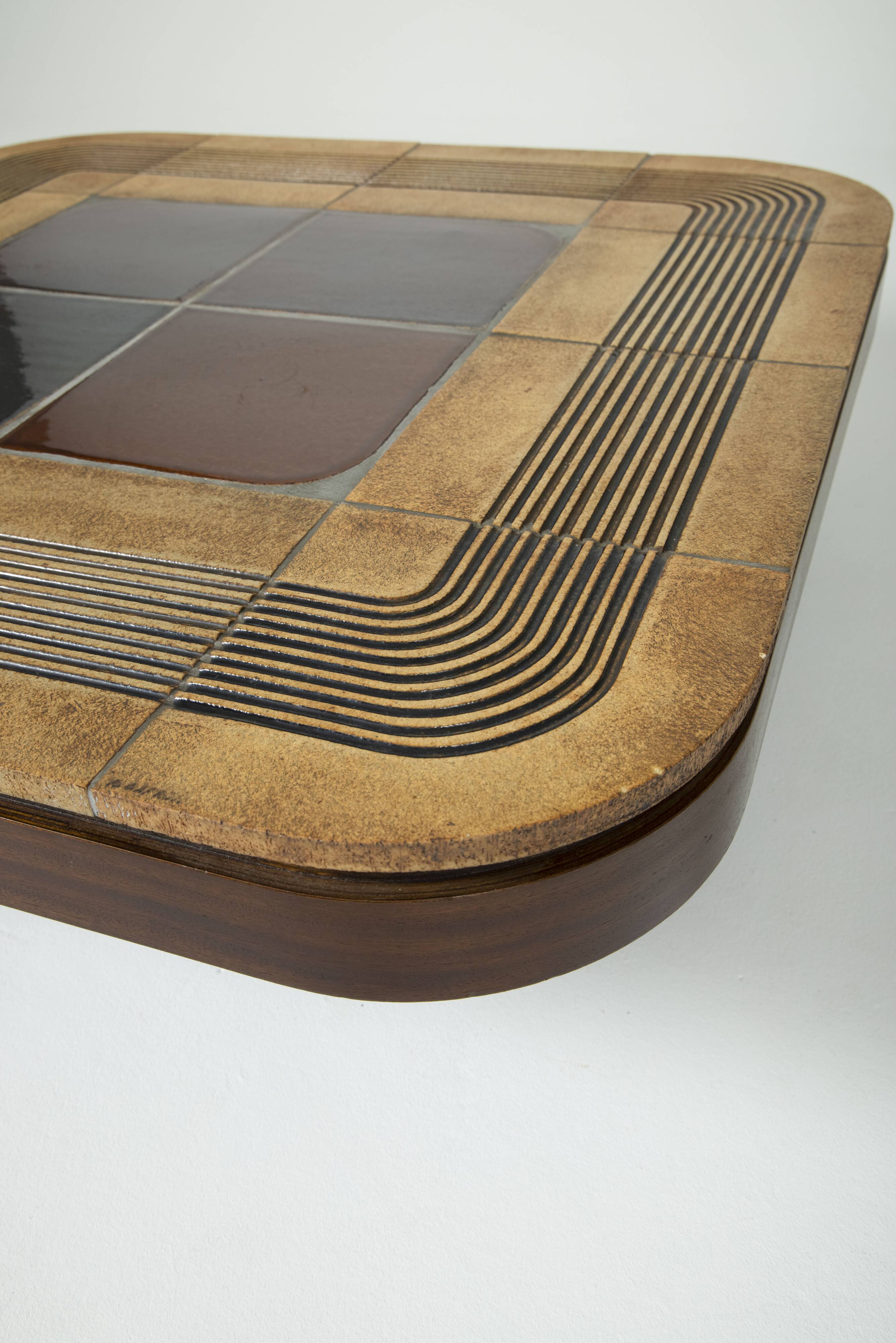 Mambo ceramic table by Roger Capron in Vallauris, France 1970s