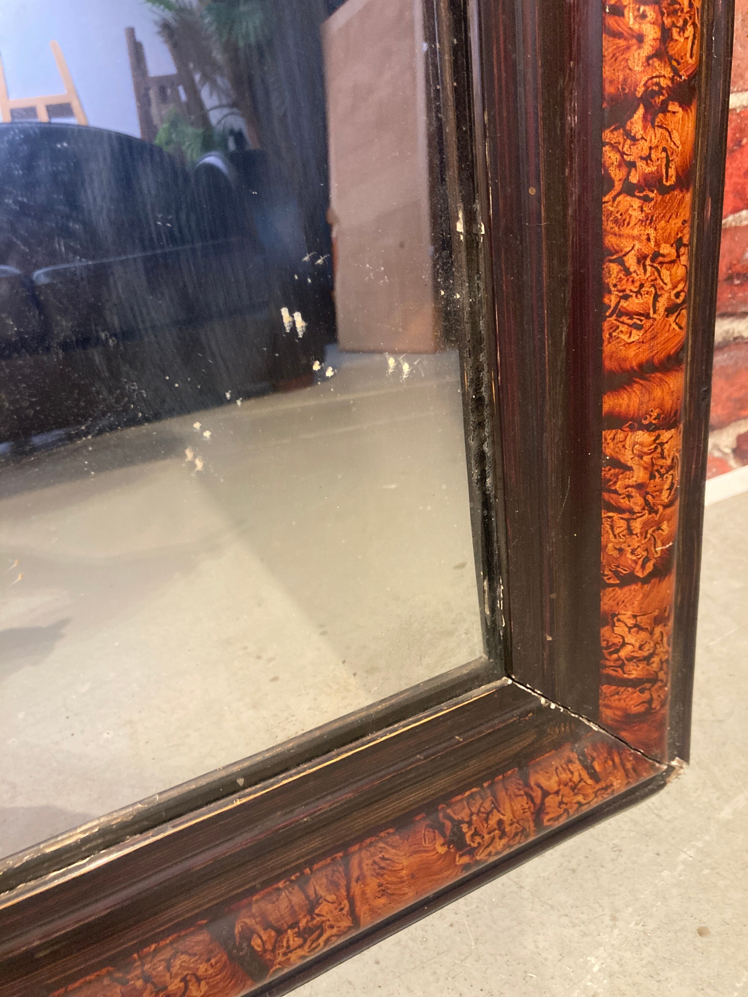 Mirror with wooden frame