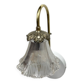 Old wall light swan neck brass tulip transparent glass vintage decoration LAMP-7177