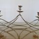 XXL silver metal candle holder 5 lights 70s