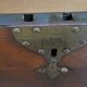 Naval officer's chest in solid mahogany-stained wood
