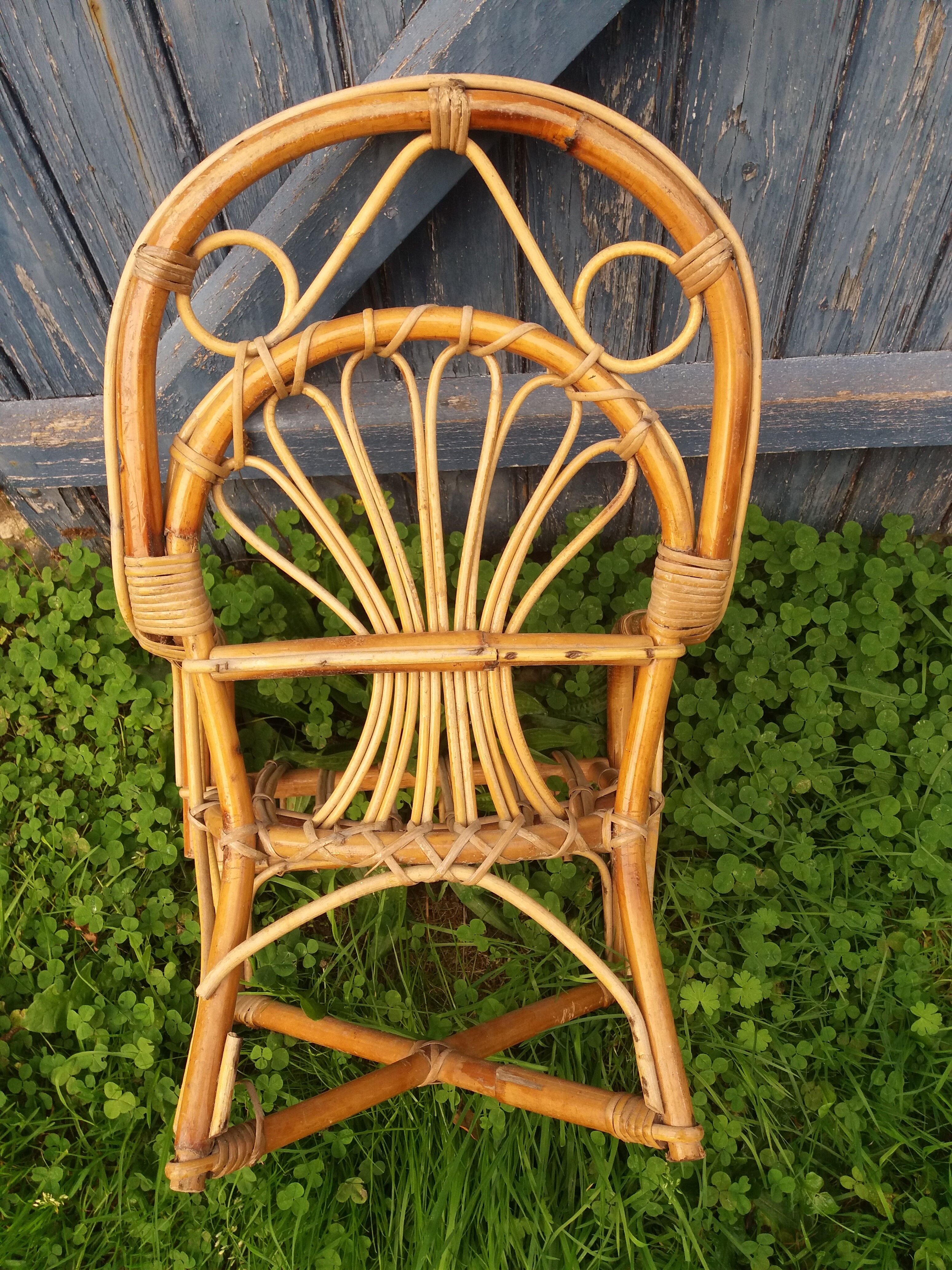 Fauteuil en rotin vintage