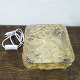 Amber glass wall lamp vintage flowers