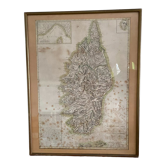 Carte de Corse 1769 encadrée sous verre