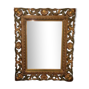 miroir biseauté et bois
