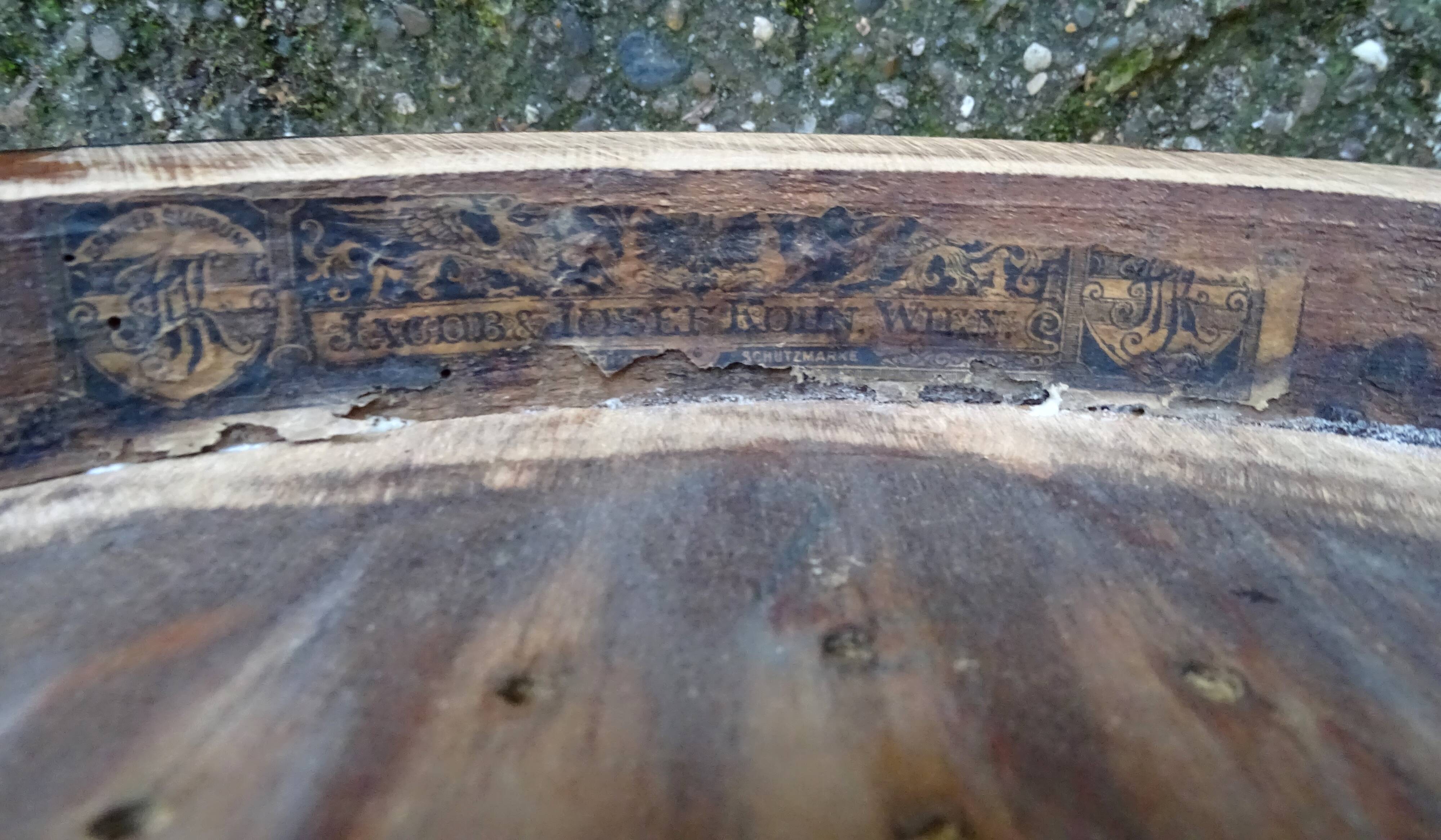 Le Corbusier b9 blond armchair, by Kohn, wooden seat 1915