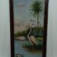 Pair of oil paintings on canvas depicting tropical birds.
