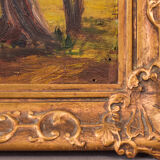 Post Impressionist Oil of Trees and Building