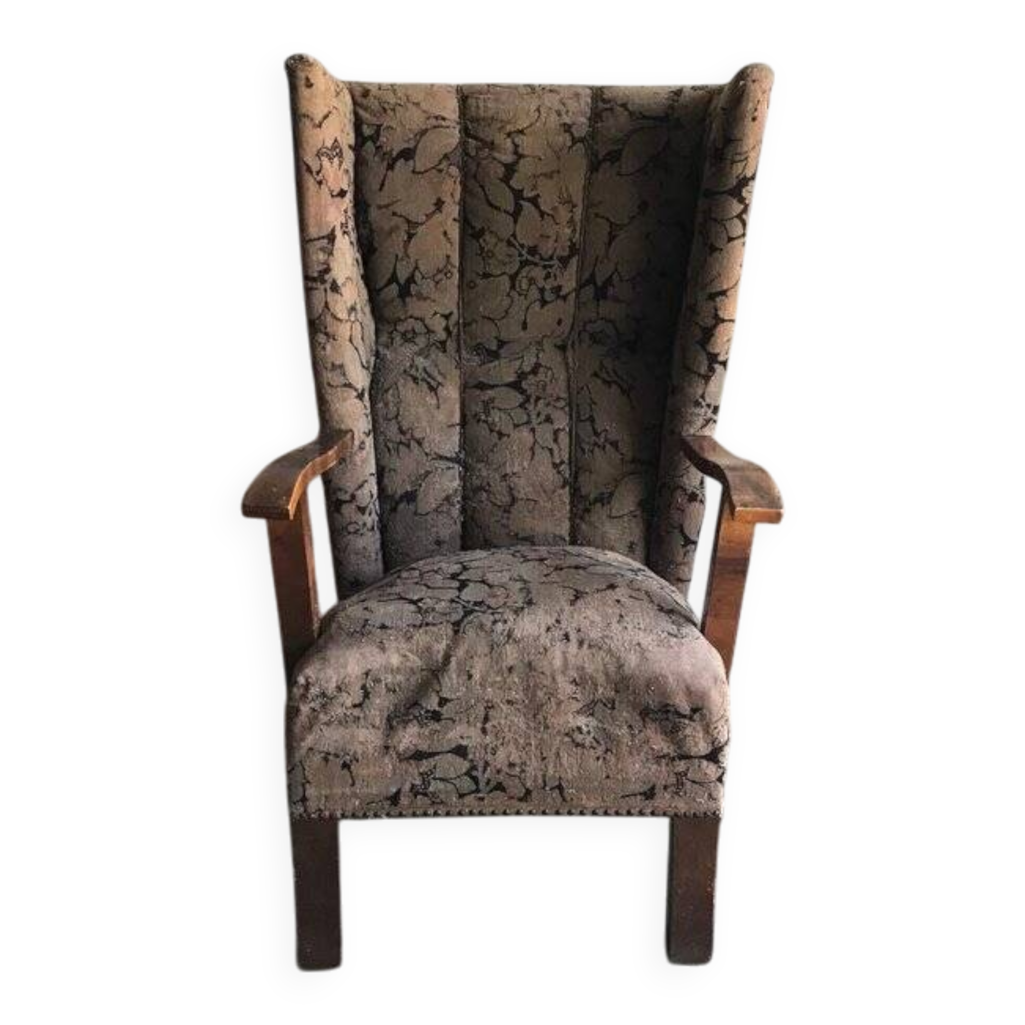 Pair of Art Deco brown meridians in upholstery fabric — 1930s (Budapest)