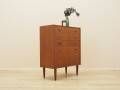 Danish teak chest of drawers with six drawers and sculptural handles, 1960s