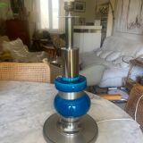 Lamp foot in ceramic and chrome 70s