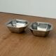 Pair of small vintage octagonal bowls in stainless steel, futuristic Italian style.