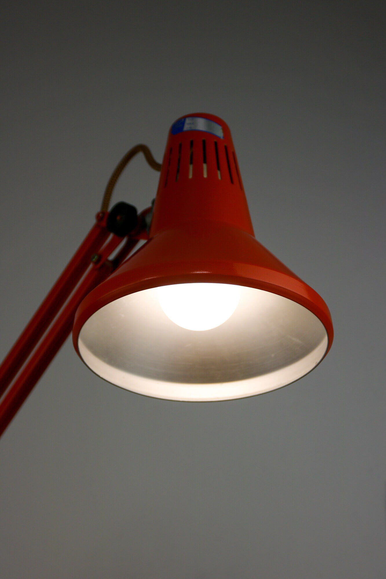 Orange adjustable achitect table lamp by tep, 1970s