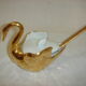 Salerons & moutardier porcelaine cygne doré, 1970