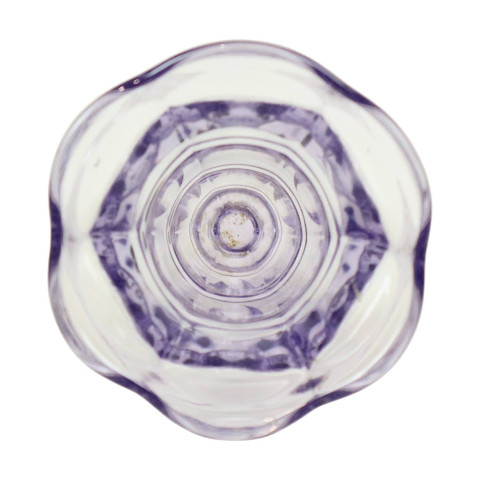 Purple Art Deco Vase Pressed Glass 1930s