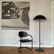 Armchair in black aluminum and leather by Effezeta, 1970