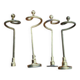 Brass curtain brackets, for draped effect