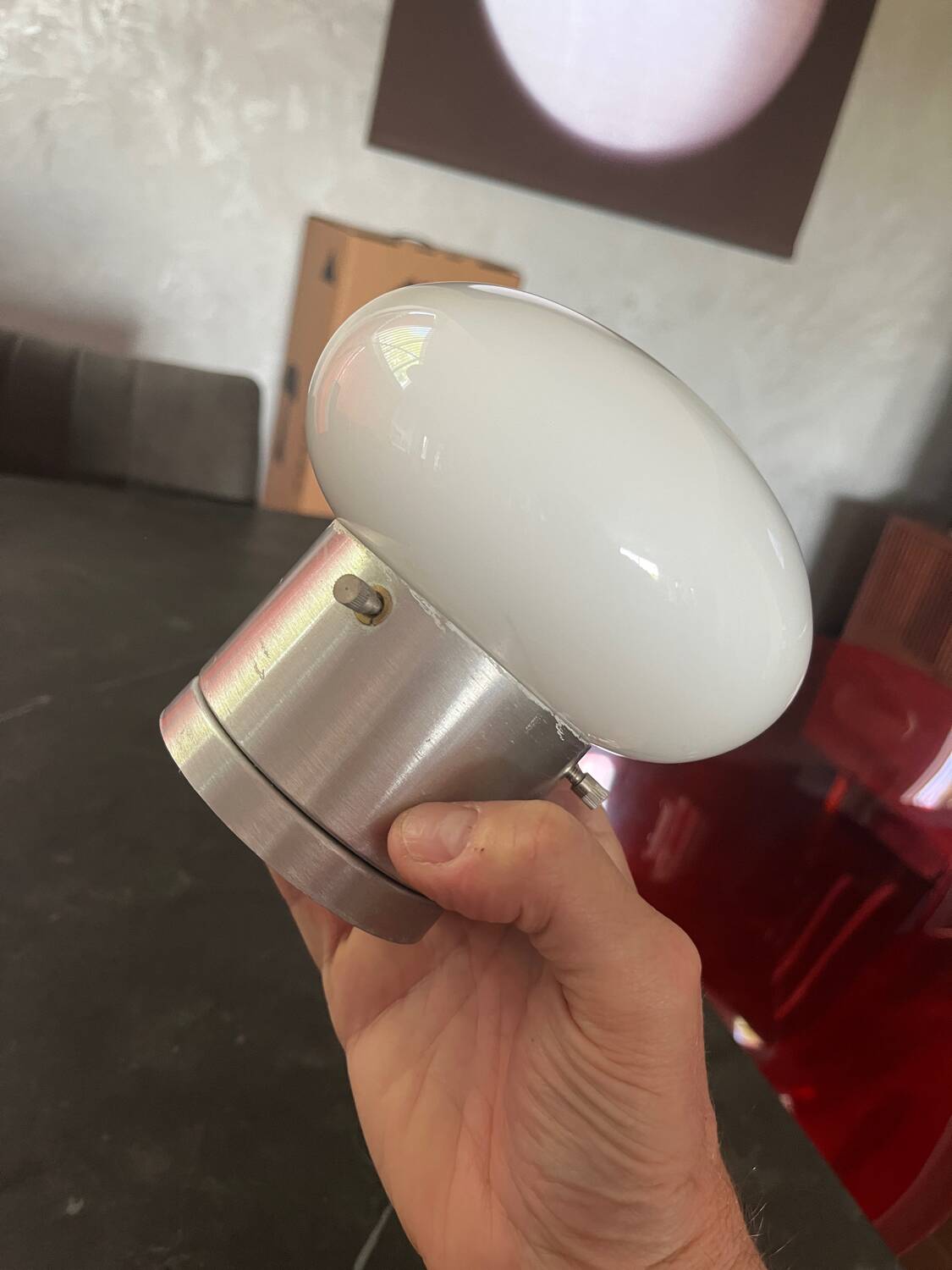 Vintage 1970s opaline wall light ST Valenti Italy lamp Gaetano Scoliari