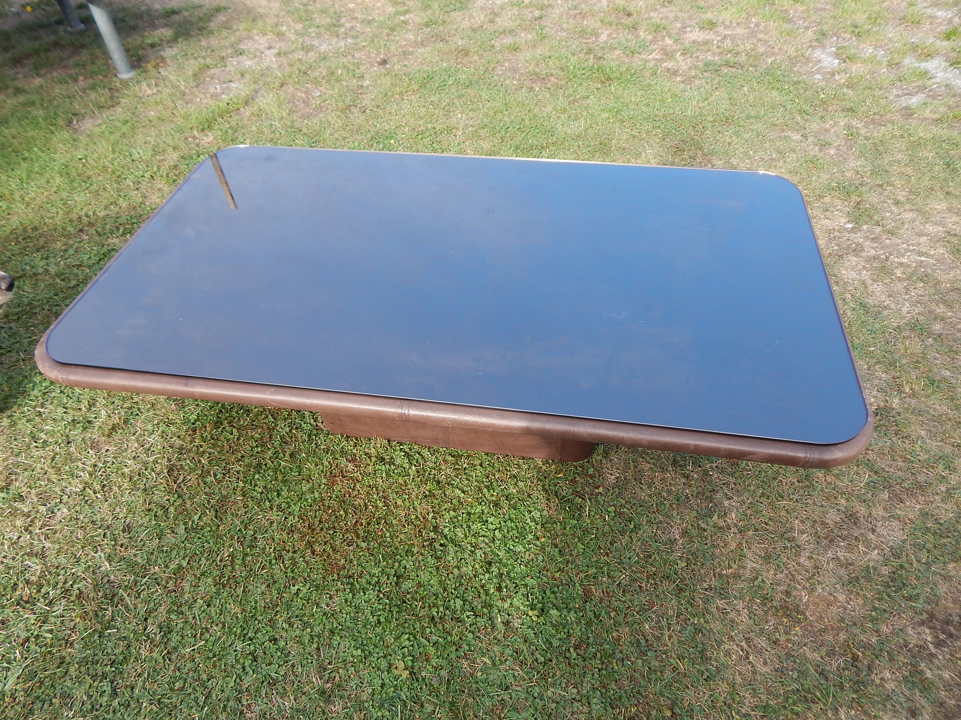 Leather rectangle coffee table by De Sede 1980