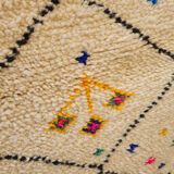 Berber wool carpet with colorful pattern 72x115cm