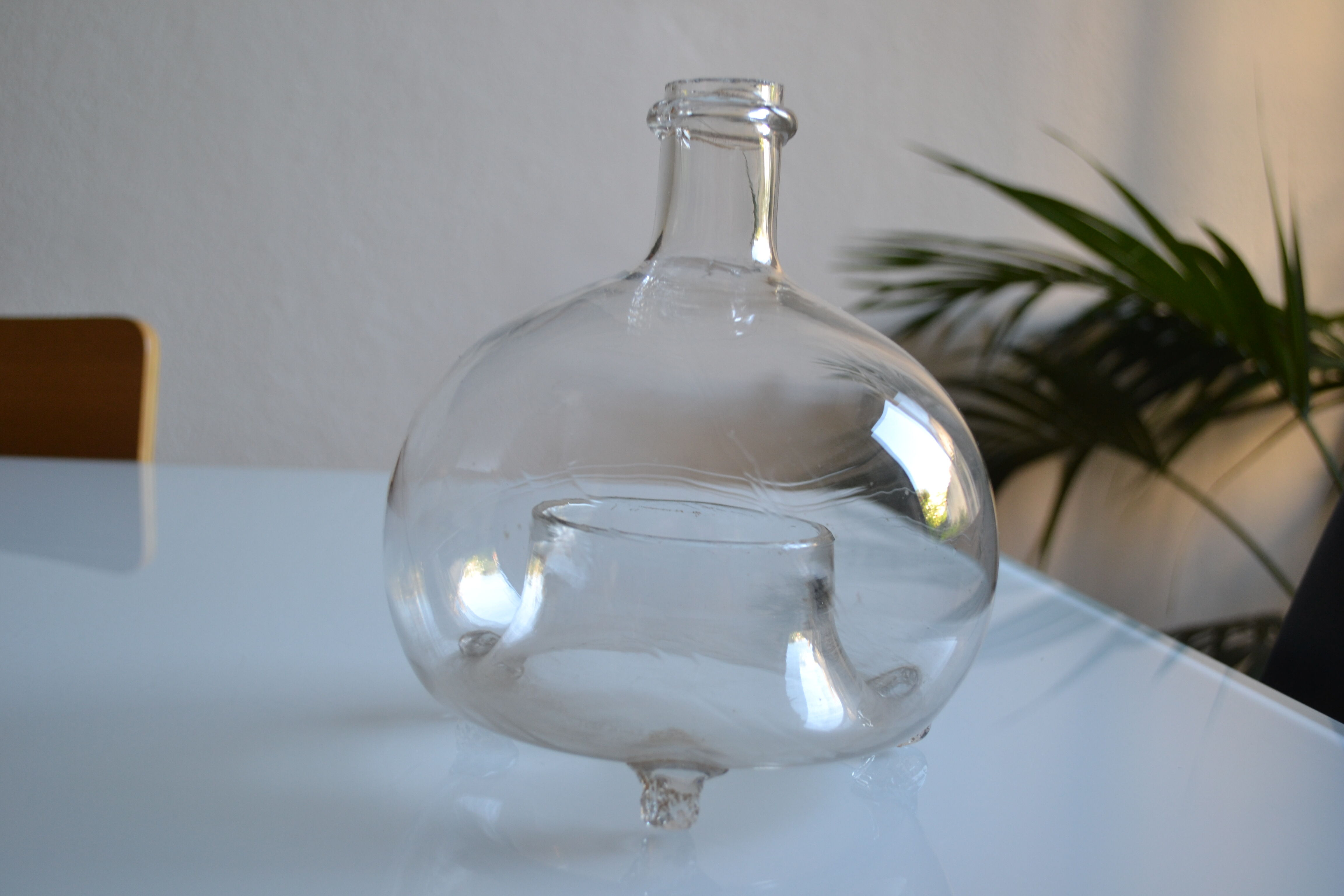 Glass trap blown 18th or 19th century