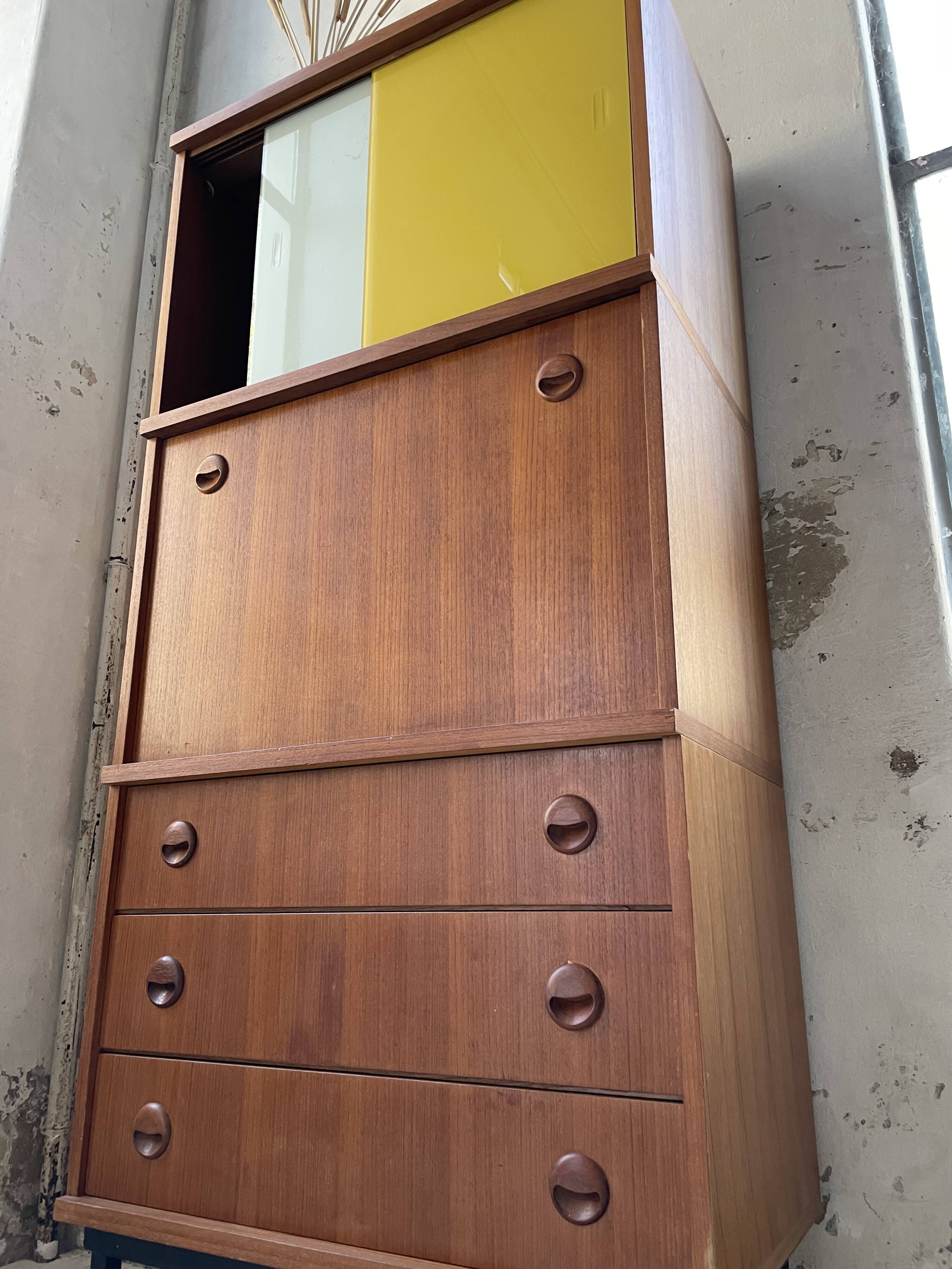 Modernist teak secretary desk, 1950s