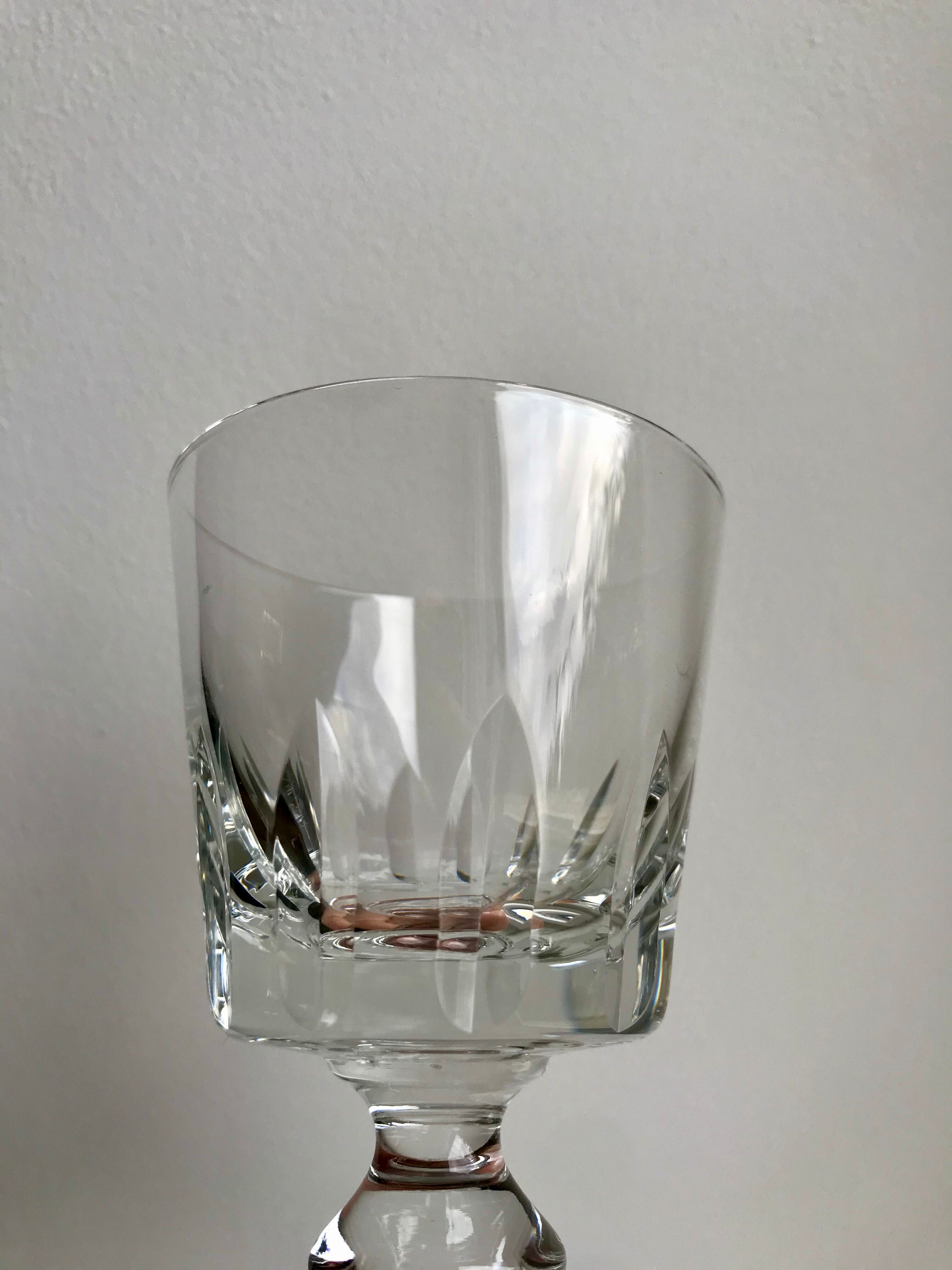 Lot de 9 verres à vin en cristal début XXème
