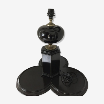 Pied de lampe noir vintage en métal et bakélite