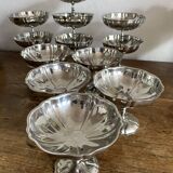 Large stainless steel stemmed bowls