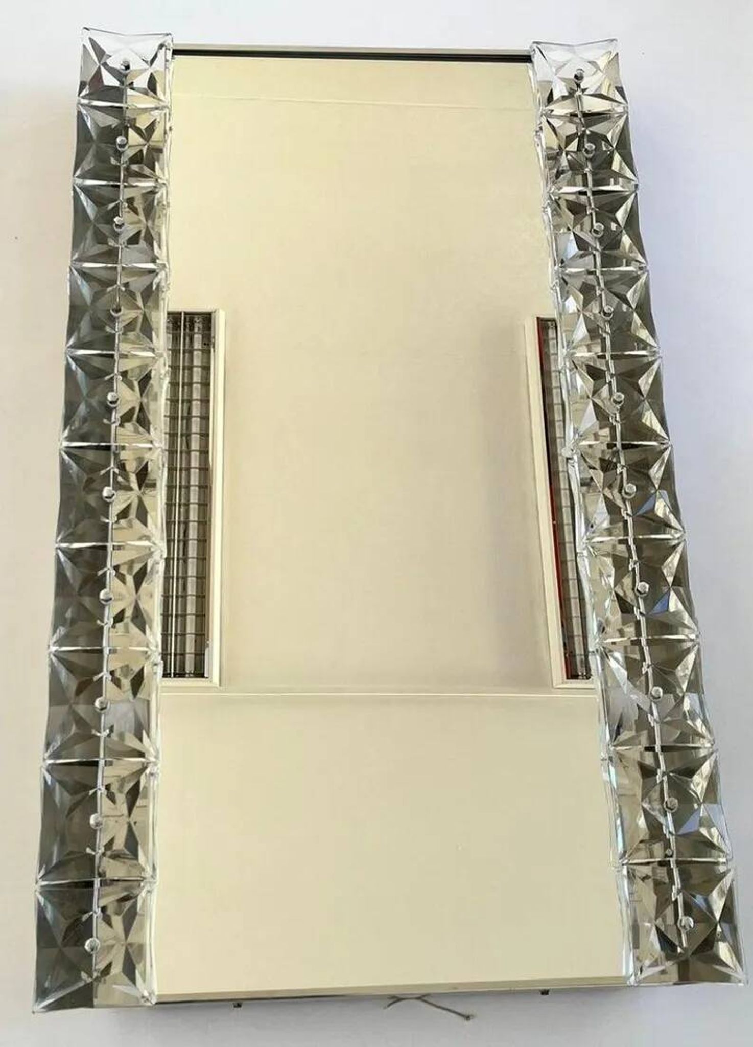 Large Midcentury Illuminated / Backlit Crystal Mirror Kinkeldey, Germany, 1970s